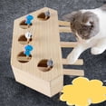 thumbnail image 3 of Wooden Cat Toy Box, Interactive Cats Kitten Toy with Cartoon Animal, Holes 5 Holes, 3 of 8