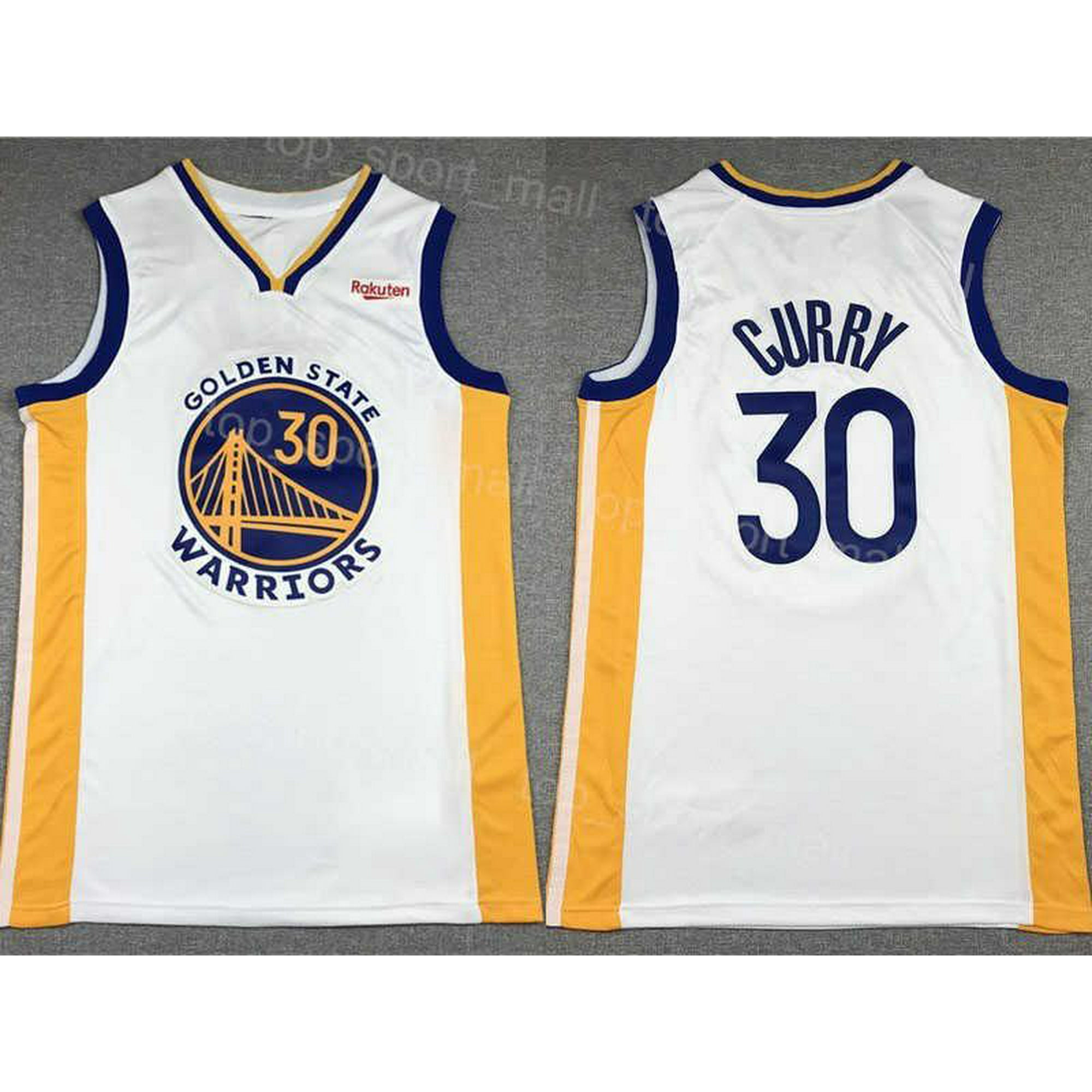Stephen Curry Golden State Warriors White Gold & Black Gold Jersey