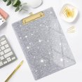 thumbnail image 5 of Acrylic Glitter Clipboards, Sparkly Board with Low Profile Gold Clip, Designed for Classroom School and Office Use, A4 Letter Size 9 x 12.5 in, 5 of 7