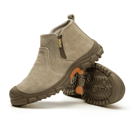 BERANMEY Work Boots for Men Slip on Welding Boots Indestructible Steel Toe Shoes Safety Shoes Comfortable Working Shoes Anti Smashing Construction Shoes