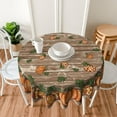 thumbnail image 4 of Fall Round Tablecloth 70 Inch Burnt Orange Pumpkin Wood Plank Table Cloth Autumn Harvest Thanksgiving Holiday Table Covers Polyester Indoor Outdoor Tablecloths for Kitchen Dining Party, 4 of 6