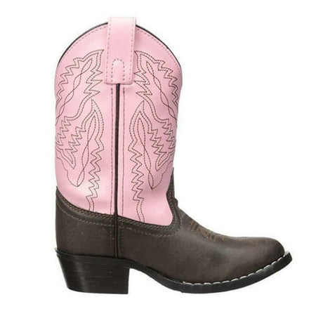 

SMOKY MOUNTAIN BOOTS Girls Monterey Western Boots Color: Brown/Pink Size: 4 Width: R (1574Y-4R)