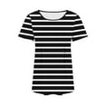 thumbnail image 5 of Jgppe T-Shirt Grande Taille pour Femmes Col Rond Décontracté devant Plissé Extensible Imprimé Manches Courtes T-Shirt Hauts d'Été, 5 of 5