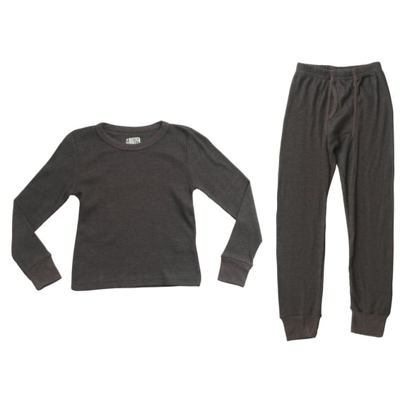 At The Buzzer Thermal Underwear Set for Boys (Charcoal, 10-12)