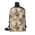 thumbnail image 2 of Rocae Tropical Leaves Flower for Lightweight Chest Bag Dual Pocket, Waterproof Crossbody Sling Bag for Men and Women, 2 of 8
