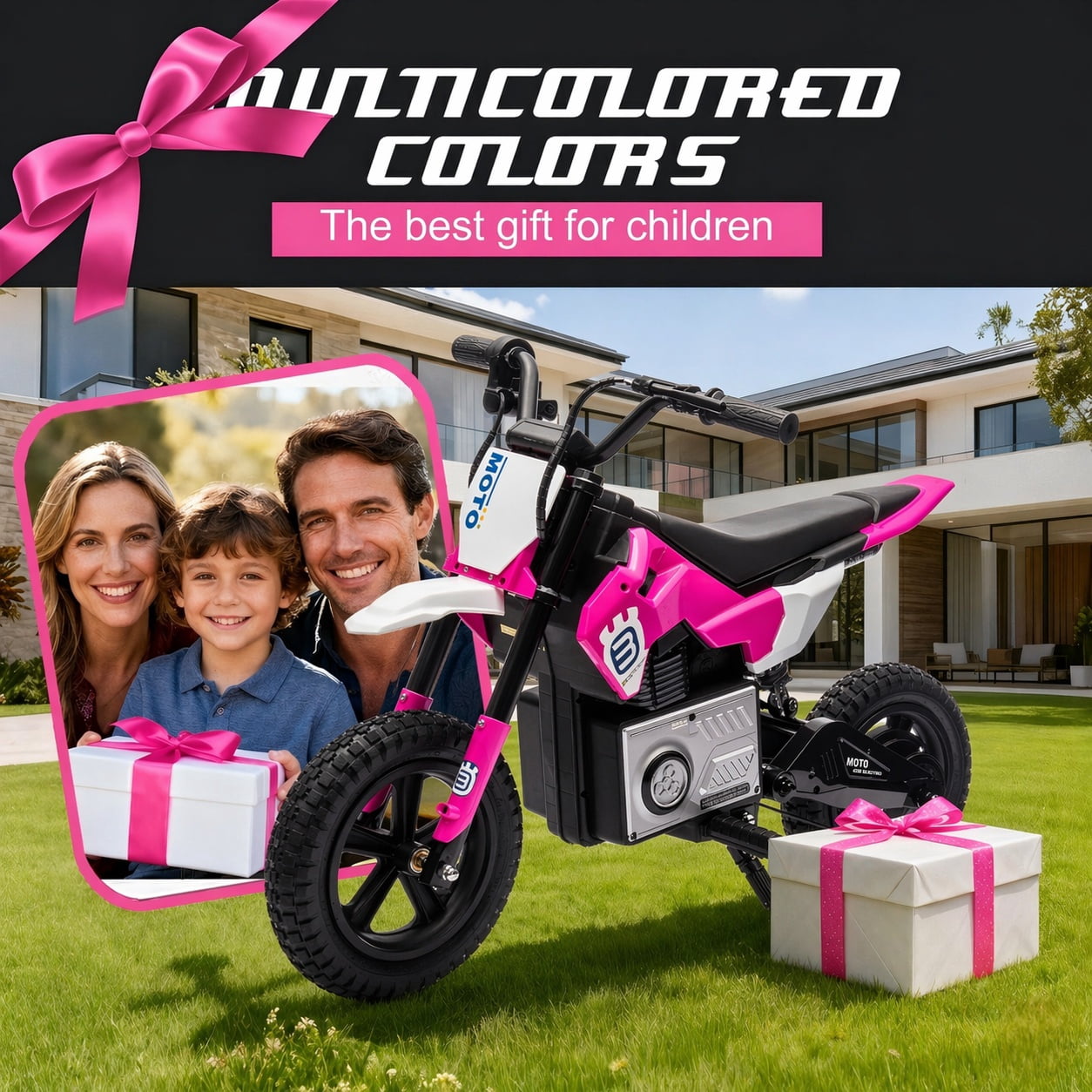 24V Electric Dirt Bike for Kids 5-12, SHINPT Ride On Toys for Kids 5-12, Toddler Motorcycle with 200W Motor, Speeds 3.11-9.32MPH, Electric Toy Motorcycle with Rear Shock Absorber, LED Lamp, Music