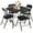 Black, variant on FurnitureR 33.9 Inch Square Folding Table, Multi-Functional Card Table for Holiday Hosting, Nights, Small-Space Dining, Portable Indoor Outdoor Use, Black PVC Top & Metal Frame