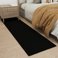 thumbnail image 2 of Ottomanson Hallway Runner Rug Non-Slip Low Pile Stain Resistant, Solid Black, 2'7" x 8', 2 of 13
