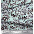 thumbnail image 3 of Soimoi Green Japan Crepe Satin Fabric Leaves & Lily Floral Printed Craft Fabric by the Yard 42 Inch Wide, 3 of 3