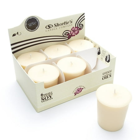 Vanilla Bean Soy Votive Candles - Scented with Natural Fragrance Oils - 6 Beige Natural Votive Candle Refills - Bakery & Food