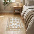 thumbnail image 3 of ODIKA Cabana Stripe Botanical Frame Inspired Subtle Tonal Sisal Trellis Refined Stain Resistant Thin Throw for Entryway, Kitchen, Laundry Room, 3 of 7