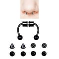 thumbnail image 3 of Septum Réutilisable Septum Nez, pour Femmes Filles Hommes, Nez Non avec Pointes de Rechange - Acrylique Noir, 3 of 7