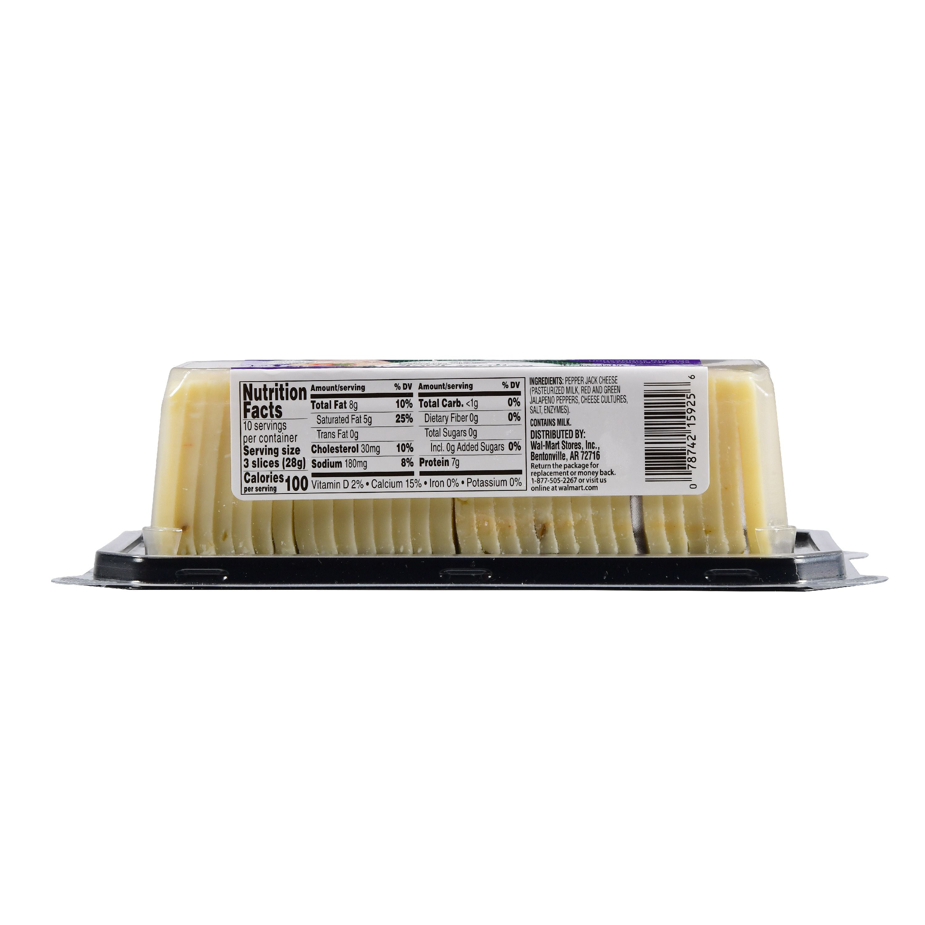 Great Value Cracker Cuts Sliced Pepper Jack Cheese, 10 oz