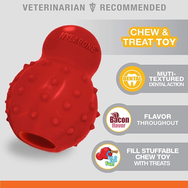 Nylabone Strong Chew Cono Mastable Toy de masticación para perros Sabor de tocino pequeño/regular: hasta 2 Nylabone Nylabone