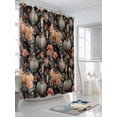 thumbnail image 3 of Fsddascl Halloween Shower Curtain Set - 72" x 78" Washable Bathtub Curtain with 12 Hooks, Retro Pumpkin Roses Flower Watercolor Waterproof Fabric Stall Shower Curtains for Bathroom/Bathtub Décor, 3 of 6