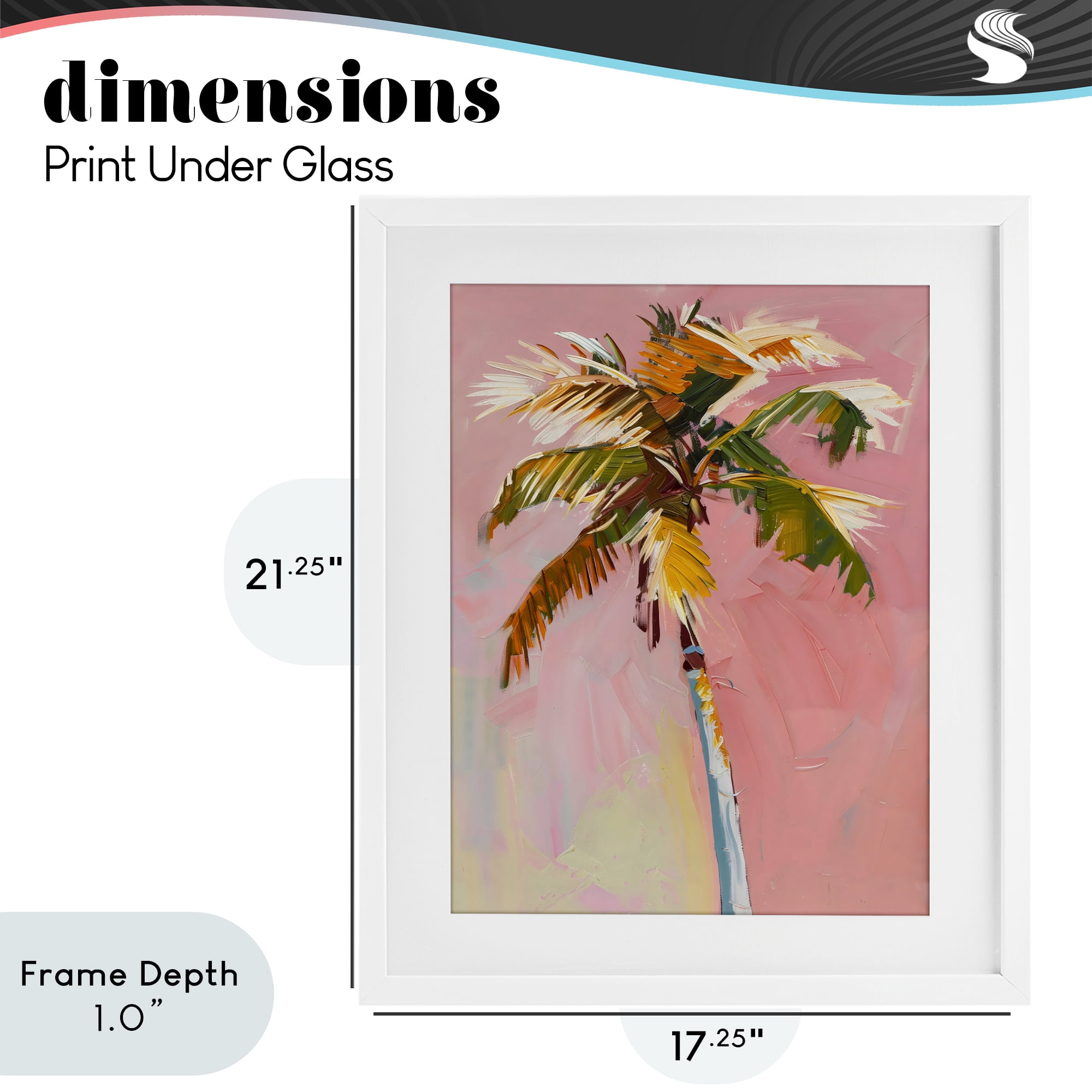 Stupell Industries Pink Palm Summer Oasis White Framed Print Under Glass, design by The Prints Vibe