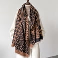 thumbnail image 2 of Bufanda cálida con estampado de invierno 2024 para mujer, pashmina de cachemira, bufandas de doble cara, chales, manta gruesa para mujer, bufanda, estola, Echarpe, 2 of 5