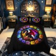 thumbnail image 2 of meiyoeat Rose Floral Dragon Bedding for Kids Boys Girls, Cartoon Romantic Animal Duvet Cover Full, Multicolor, Black Reversible, 3pcs, 1 Duvet Cover and 2 Pillowcases, 2 of 6