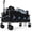 Black, variant on Lumiparty Collapsible Wagon Cart, Portable Large Utility Wagon for Camping, Beach, Picnic, Shopping, Sports, and Grocery Transport, Red