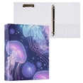 thumbnail image 3 of Glowing Jellyfish Bubbles 3 Ring Binders 1.5 inch Hardcover File Folders with Interior Pockets A4 Size Organizer for School Office Hospital, 3 of 8