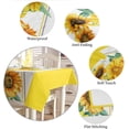 thumbnail image 6 of Sunflower Rectangle/Square/Round Waterproof Tablecloths 60x102 inch Watercolor Summer Flower Botanical Yellow Striepd Polyester Table Cloth Table Cover Tabletop for Wedding Party Dinner, 6 of 6