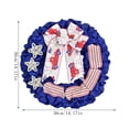 thumbnail image 2 of Independence Day Red White Blue Flag Fabric Foam Floral Wreath, Door Hanging Decor for 4th of July, 2 of 6