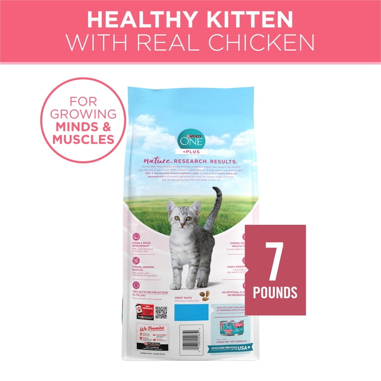 2 pack) Purina ONE High Protein, Natural Dry Kitten Food, +Plus