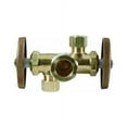 thumbnail image 2 of Dual Outlet, Dual Shut-Off Stop-Compression Inlet Rough Brass, 2 of 2