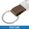 thumbnail image 3 of Unique Bargains Car Keychain Universal Key Chain with Ring for Key Fobs Leather Zinc Alloy Silver Tone Brown 2Pcs, 3 of 6