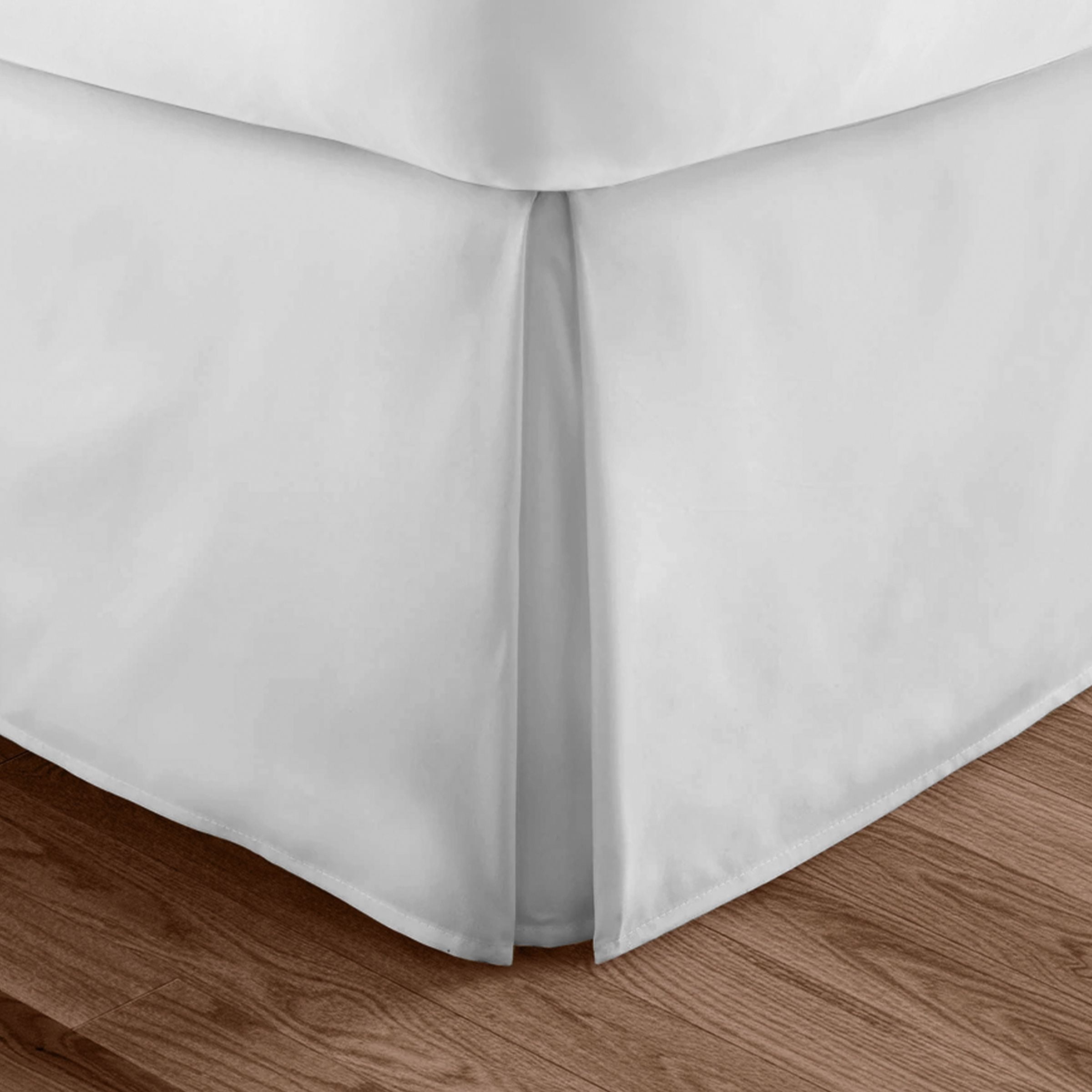 Cotton Collection Bed Skirt, 5 Pleat, Tailored 15" Drop, White, Full