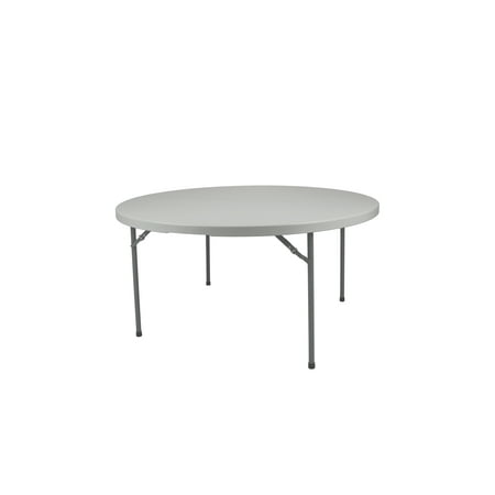Hampden Furnishings Premium Seating Plastic Fold in Half Table, 48” Round, Indoor/Outdoor