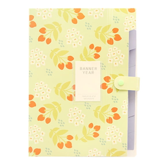 Flower File Organiser 6 Pockets Expanding Document Folder Letter Size For Office