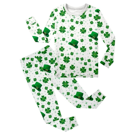 Girl Pajamas Sets Size 10-12 Soft Long Sleeve & Pants Nightwear Sleepwear Kids Loungewear Toddler Clothes Set,Green