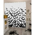 thumbnail image 4 of Shower Curtains for Bathroom-72"x84",Halloween Bats Waterproof Bath Curtain Grommet Shower Curtain Set with Hooks,Black and White Washable Bath Accessories, 4 of 9