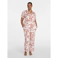 thumbnail image 2 of Joyspun Women's Dreamy Soft Collection Notch Knit Top and Capri Pants Pajama Set, 2-Piece, Sizes XS-3X, 2 of 5