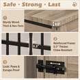 thumbnail image 6 of Aukfa 42.1-Inch Large Dog Crate Furniture, Indoor Dog Kennel Decorative Pet Cage End Table, Lift-Up Door, Curtain & Wheels,Greige, 6 of 9