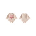 thumbnail image 2 of Cjfdfy Newborn Baby Girl Christmas Clothes Knit Ruffled Sweater Romper First Christmas Letter Bow Embroidery Bodysuits Infant Christmas Fall Winter Warm Clothes 0-12M, 2 of 5