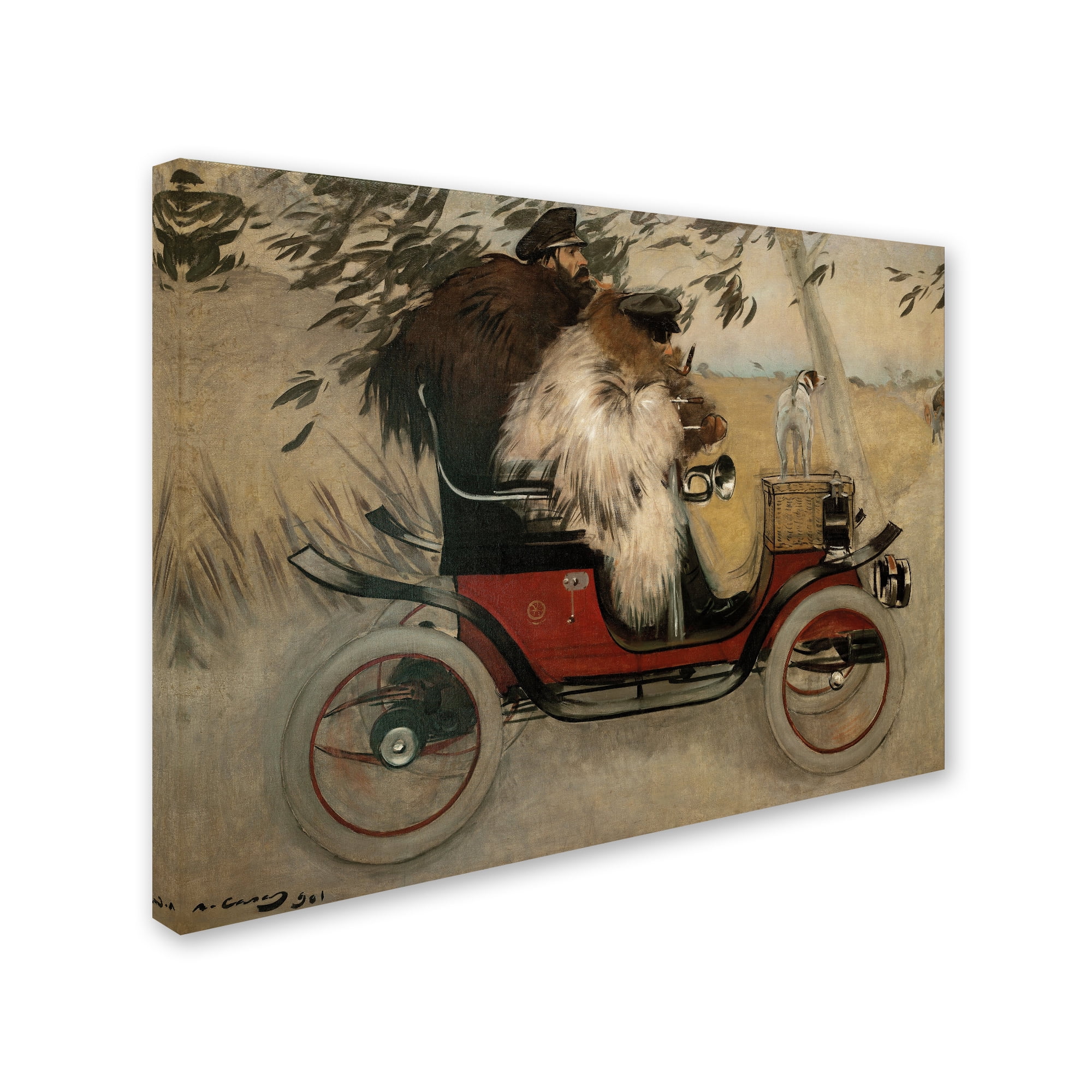 Trademark Fine Art 'Ramon Casas In An Automobile' Canvas Art by Ramon Casas