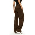 thumbnail image 2 of Cargo Pants Women  High Waist Baggy Cargo Pants Cotton Multiple Pockets Straight Wide Leg Trousers  Pants, 2 of 7