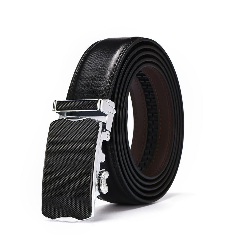 xhtang - Men's Genuine Leather Ratchet Belt Automatic Buckle Belt 3.5cm ...