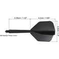 thumbnail image 2 of Integrated Dart Shaft & Flights, 6 Pack Durable Plastic Dart Flight Set, Black, 2 of 5