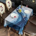 thumbnail image 2 of Blue White Gold Marble Pattern Rectangle Tablecloth 60"x120",Waterproof Polyester Rectangle Table Cloth, Wipeable Spillproof Polyester Tablecloth for Dining, Camping, Indoor and Outdoor, 2 of 6