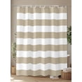 thumbnail image 4 of Khaki and Shower Curtain, White Stripe Waterproof Shower Curtain Set with 12 Hooks Lightweight Washable Fabric Shower Curtains for Bathroom 36x72 Inches, 4 of 6