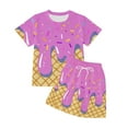 thumbnail image 3 of Gaexia Girls Summer Outfits Size 7/8 Solid Color Short Sleeve Clothes Casual T-Shirt Shorts Set 2 Piece Clothes Set Toddler Girls, 3 of 3