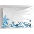 thumbnail image 1 of Starfish Pillow Sham Hand Drawn Seastar Silhouettes in Blue Tones with Border Framework Ocean Animals, Decorative Standard Queen Size Printed Pillowcase, 30 X 20 Inches, Multicolor, by Ambesonne, 1 of 2