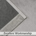 thumbnail image 6 of Uptown Home Gray Velvet Blackout Window Curtain Panels for Bedroom/Living Room/Office Velour Geometric Embossed Trellis Drapes, Back Tab/Rod Pocket, 52"x95"x2, 6 of 6