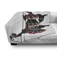 thumbnail image 3 of African Soft Flannel Fleece Throw Blanket, Local Lady Indigenous Patterned Dress Gesture Silhouette, Cozy Plush for Indoor and Outdoor Use, 60" x 80", Charcoal Grey Vermilion, by Ambesonne, 3 of 6
