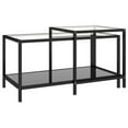 thumbnail image 5 of vidaXL Tea Tables Accent Coffee Side Table 2 Pcs Tempered Glass Transparent, 5 of 16