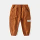 thumbnail image 5 of Kids Cargo Pants Solid Color Children Casual Trousers with Multi Pockets Elastic Waist Boys Cargo Pant Streetwear Spring Autumn, 5 of 6