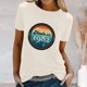 thumbnail image 3 of Gibobby Playera de Verano para Mujer Camiseta holgada con estampado cuello redondo y manga corta algodón versión clásica para mujer(Beige,XL), 3 of 4